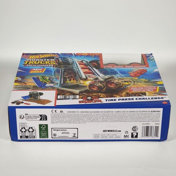 Hot Wheels Monster Trucks Arena‎ Smashers Bone Shaker Tire Press Challenge NEW - Picture 10 of 10